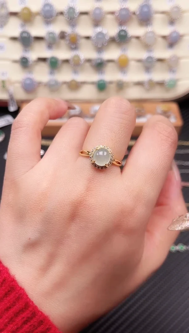 【闪购商品】翡翠戒指银S925镶嵌戒指