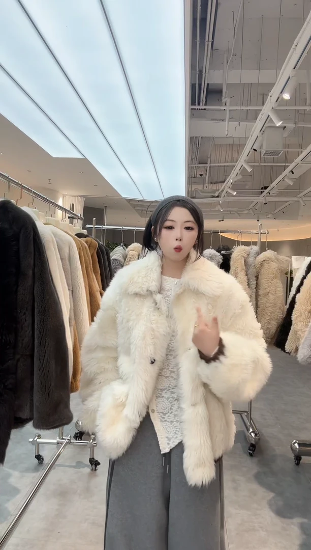 托斯卡纳羊皮羊毛B59796白色