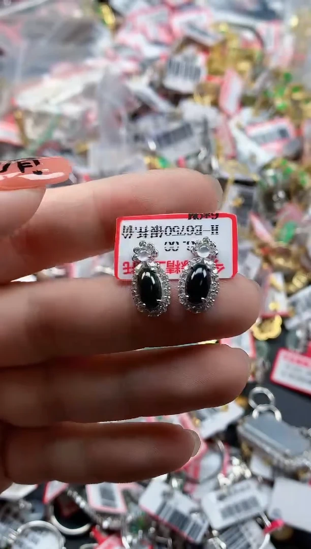 银S925镶嵌戒指翡翠天然A货缅甸翡翠