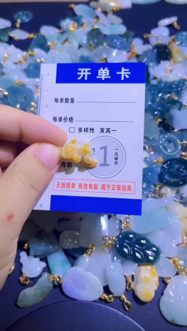 颈饰未镶嵌翡翠天然A货翡翠挂件