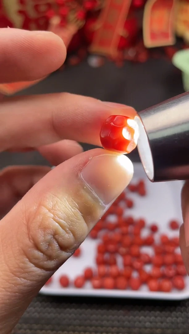 【闪购商品】南红玛瑙单珠未镶嵌39号柿子红卡10*10无相一颗