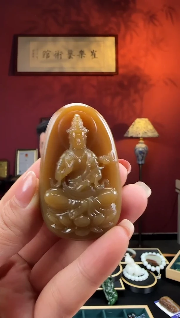 未镶嵌和田玉挂件k81满红糖观音