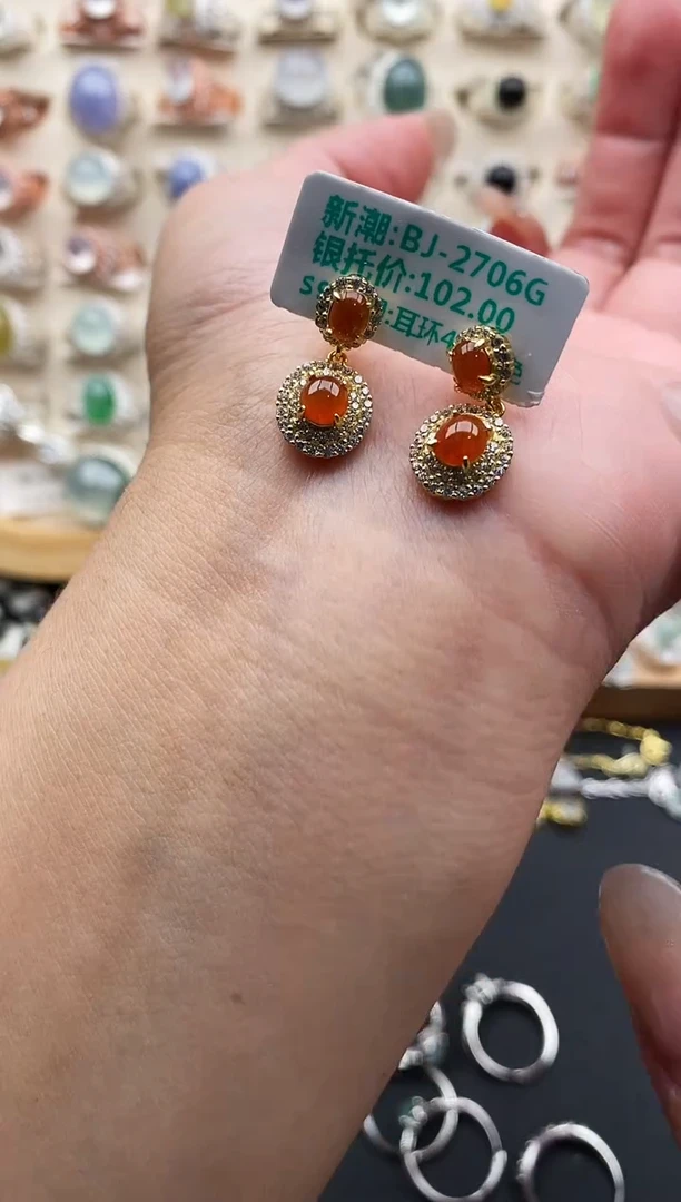 银S925镶嵌戒指翡翠一*天然缅甸翡翠11  2+