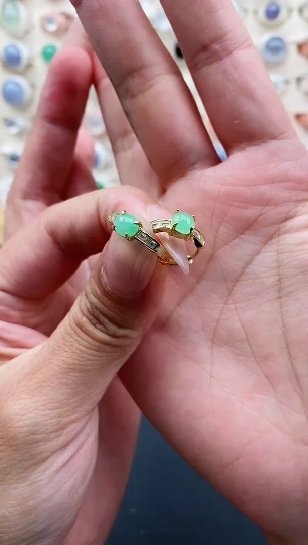 银S925镶嵌戒指翡翠天然缅甸翡翠A货111-10-6