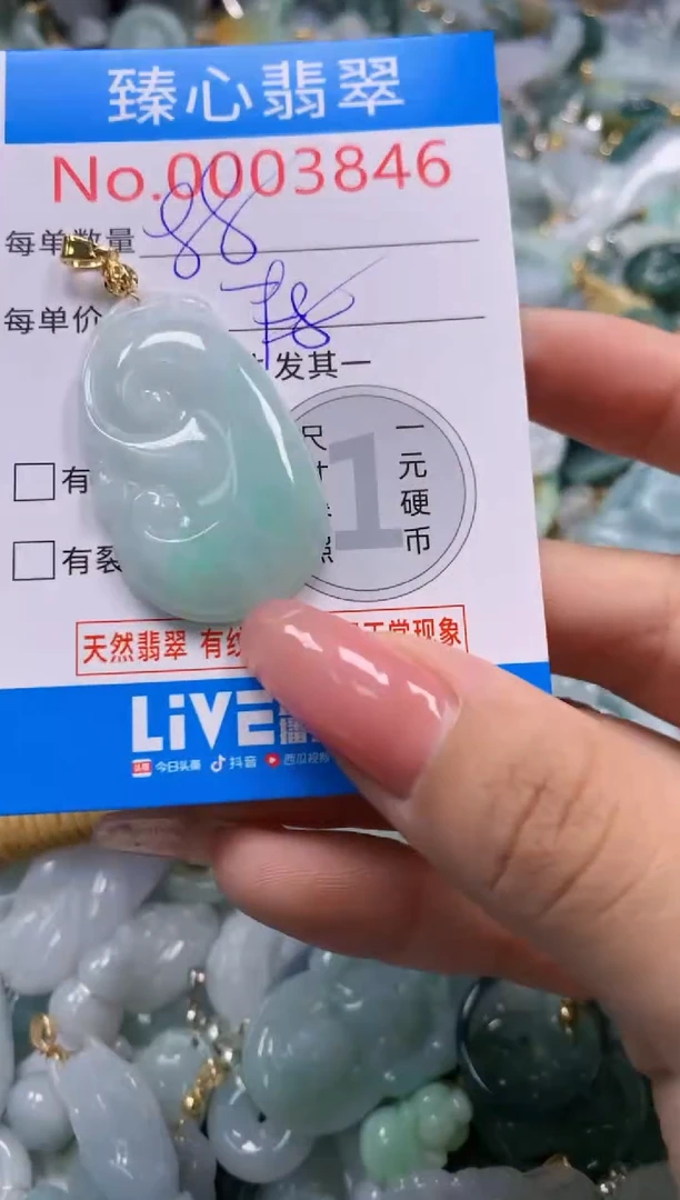 翡翠未镶嵌颈饰3846