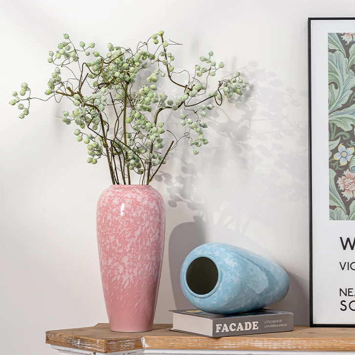 景德镇高端陶瓷花瓶家用客厅插花摆件新中式玄关花器插花水养花盆