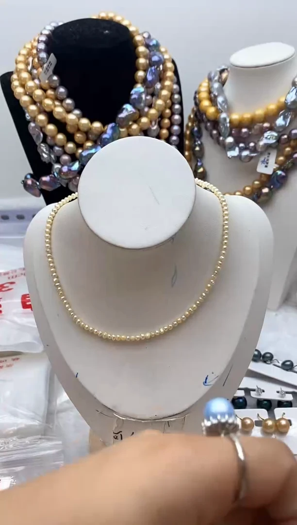 【闪购商品】淡水珍珠颈饰钛钢43