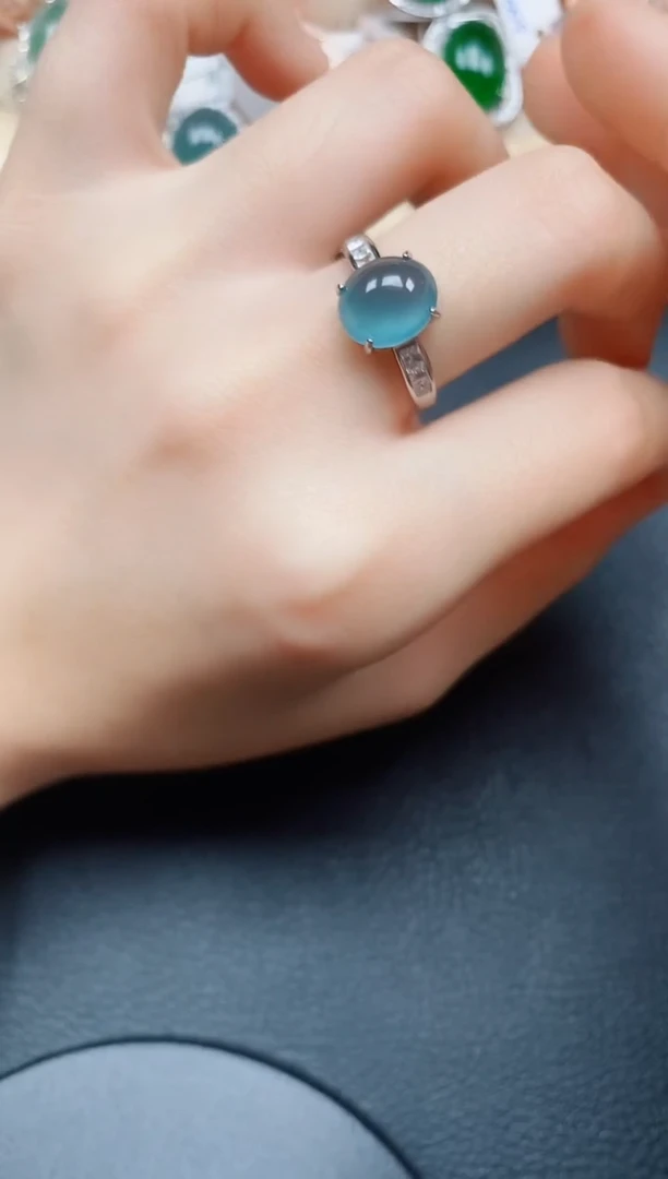 【闪购商品】翡翠戒指银S925镶嵌翡翠