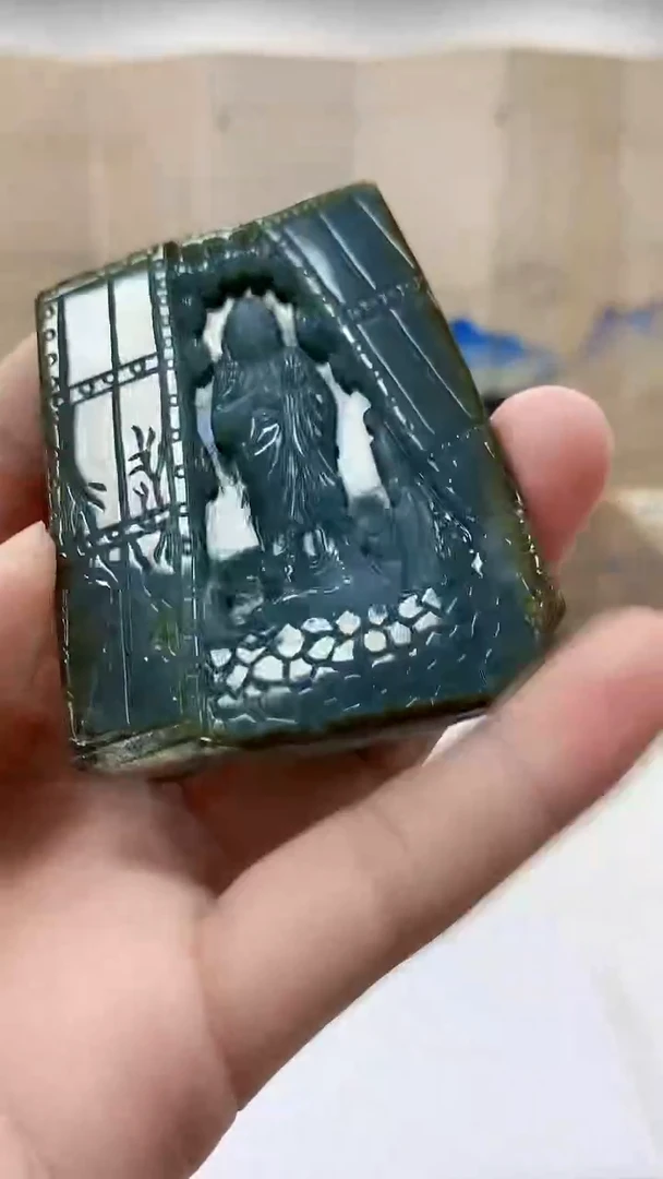 【闪购商品】定制翡翠未镶嵌4812bb-毛货挂件58