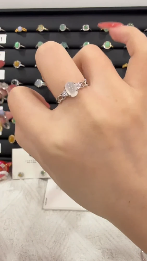 银S925镶嵌戒指翡翠032