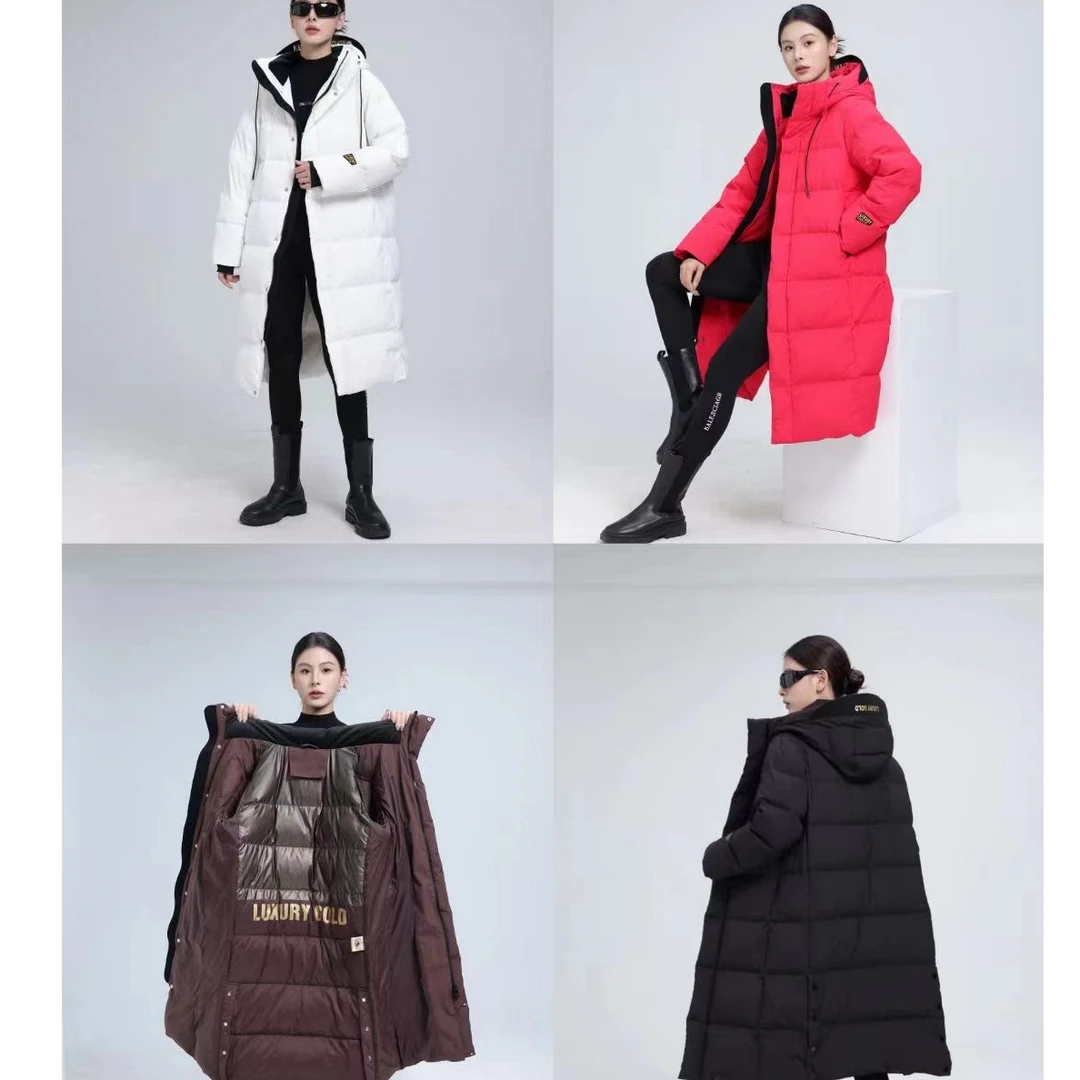 一一高定系列白鹅绒系列羽绒服女款时尚休闲女士连帽中长款保暖