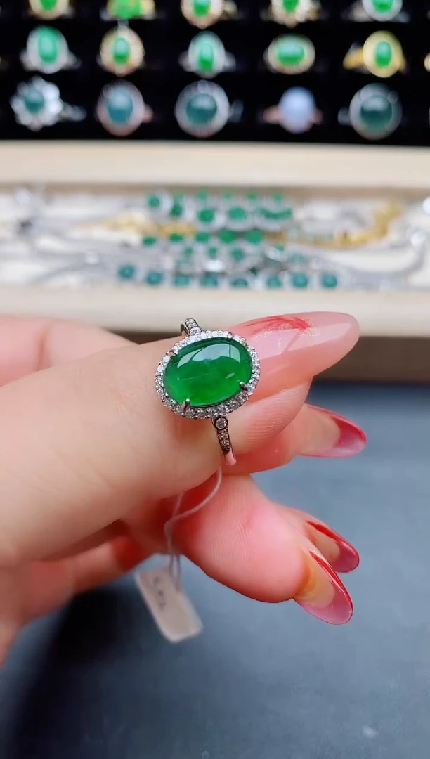 【闪购商品】翡翠戒指银S925镶嵌508050