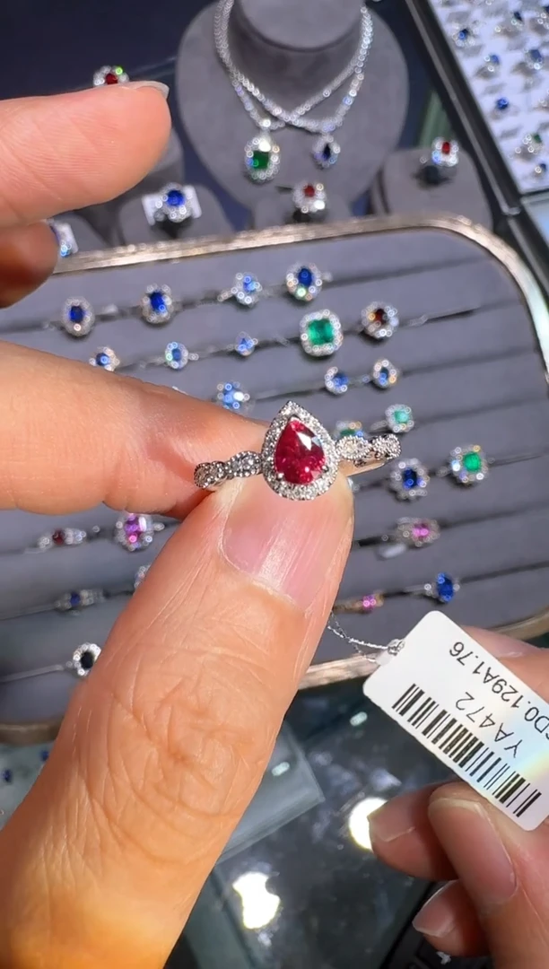 18K金镶嵌戒指红宝石【闪购】0.56ct/展会同步价/无烧