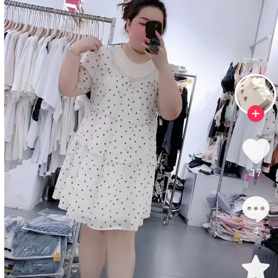 L727款气质时尚夏季优雅法式辣妈减龄中长款白色连衣裙
