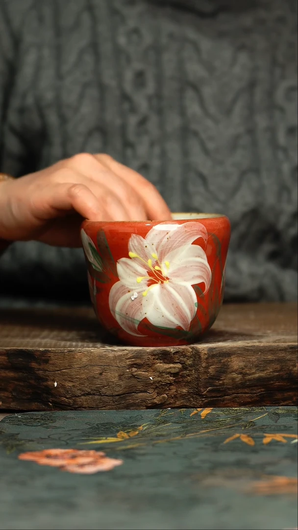 【闪购商品】杯杯釉下彩手工手绘同款陶器
