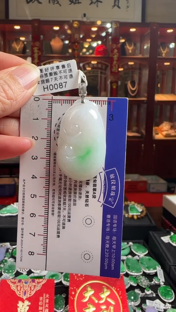 【闪购商品】翡翠颈饰18K金镶嵌H0087如意