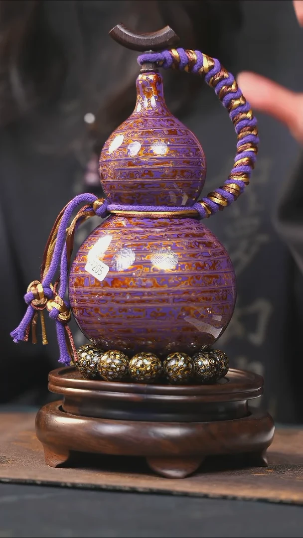 【闪购商品】YP205漆艺酒葫芦不包手串及旋转底座