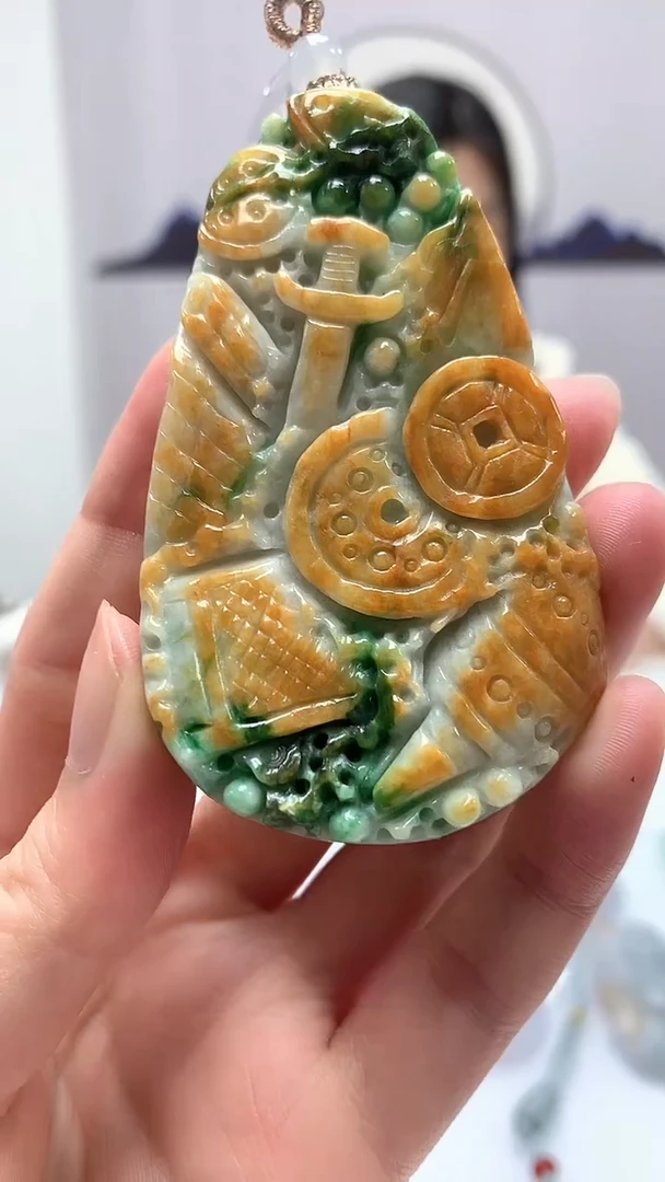 【闪购商品】定制翡翠未镶嵌0405zm-毛货挂件9八破图