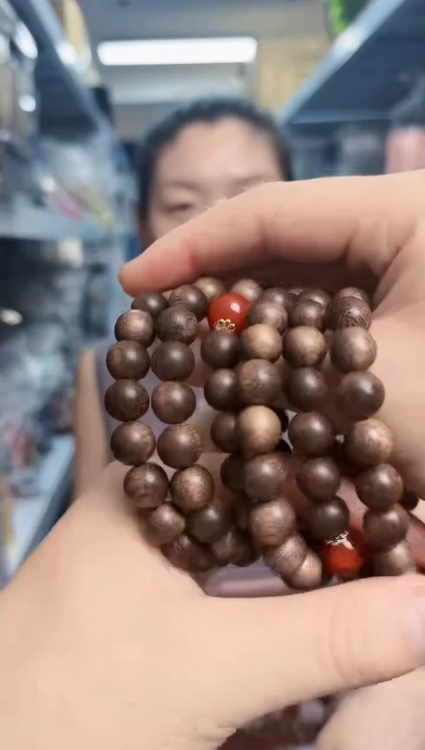 未镶嵌檀香木手串香香木DIY玛瑙单圈手串