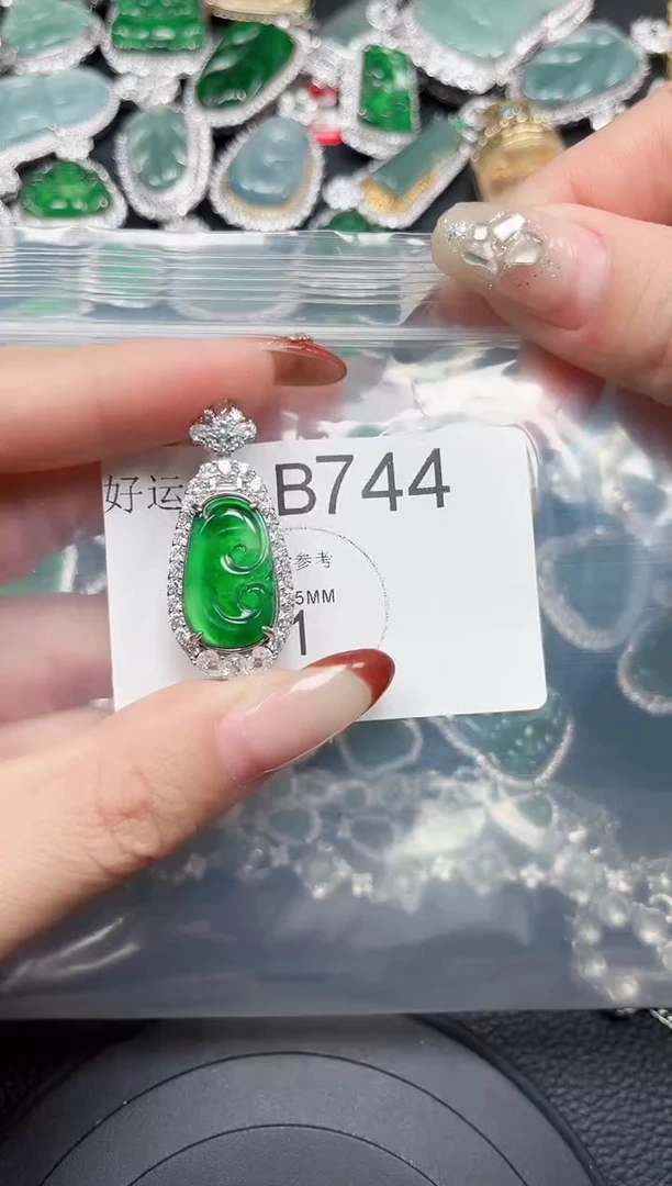 【闪购商品】翡翠颈饰未镶嵌吊坠赠皮绳744