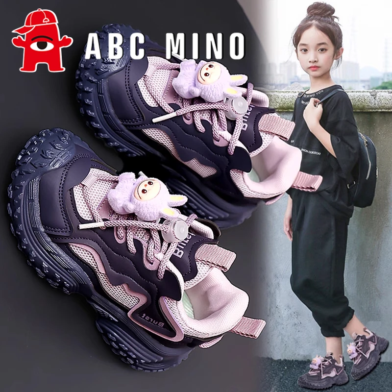 ABC MINO拉布布女童鞋2025新款秋季儿童运动鞋女孩休闲轻便老爹鞋