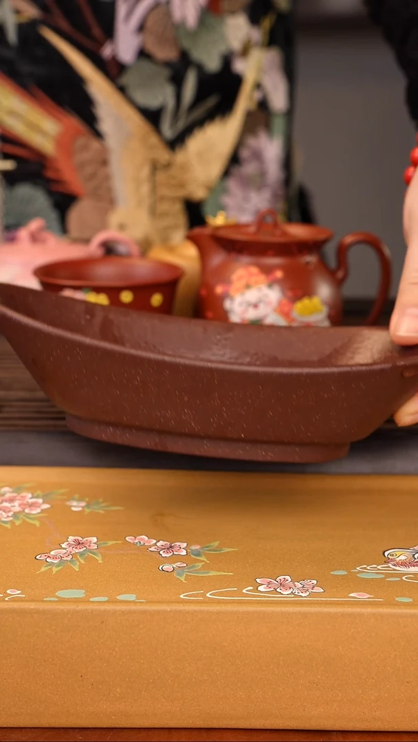 茶壶紫砂紫玉金砂元宝盆