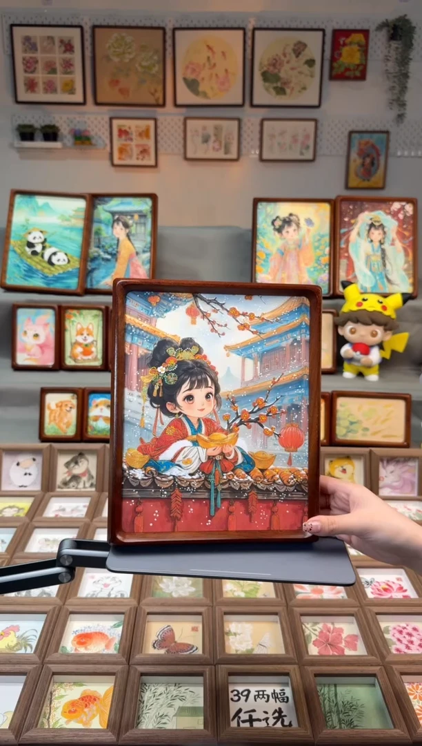 国画元宝女孩 手绘国画10