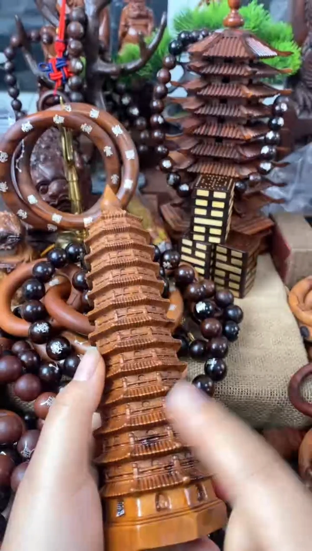 【闪购商品】木枣木雷焦刻字13层文昌塔3个