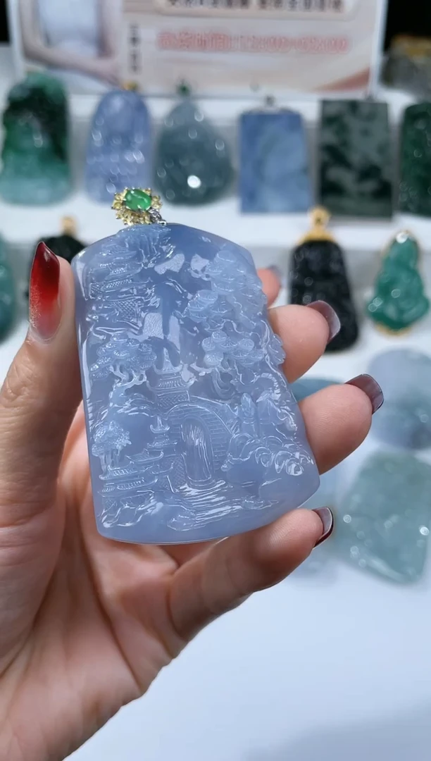 【闪购商品】定制翡翠18K金镶嵌不退不换CMH1件-A