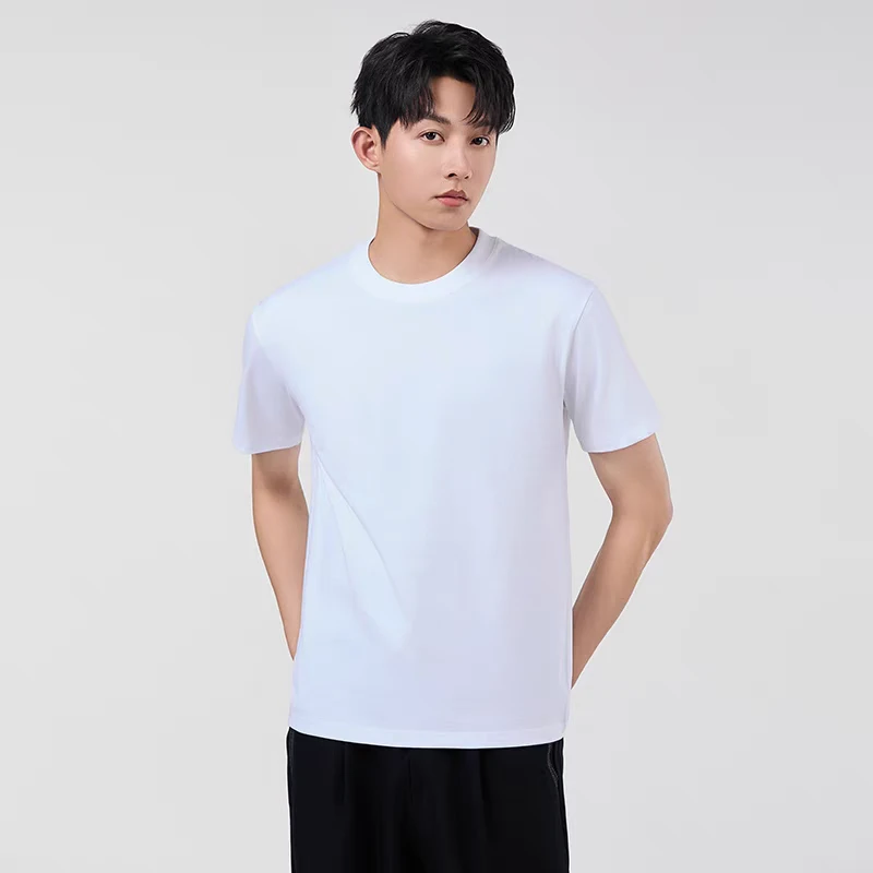 230g重磅纯棉短袖T恤男士夏季半袖内搭宽松打底衫男款潮牌黑色