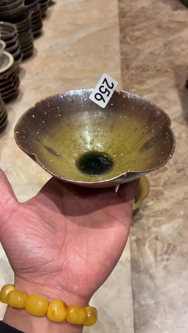 瓷片?*️256一叶知秋手工花瓣斗碗1个