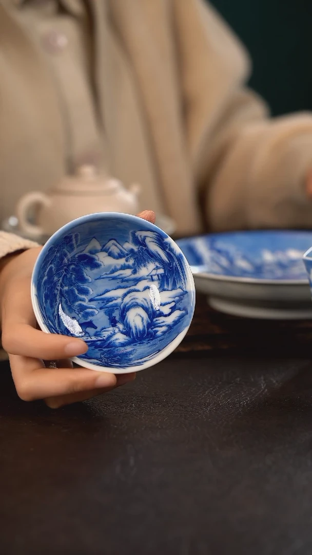 【闪购商品】杯仪贤堂雪景高脚普洱杯