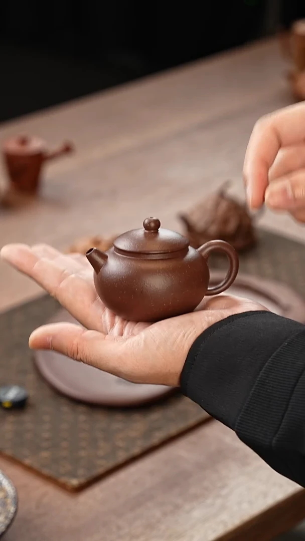 茶壶紫砂仿古巨轮壶天青泥WG