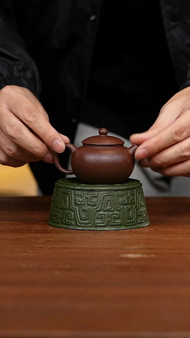 茶壶紫砂仿古巨轮壶天青泥WG