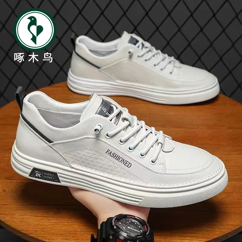 啄木鸟男鞋2025夏季爆款男士休闲透气百搭学生潮鞋软底防滑板鞋男