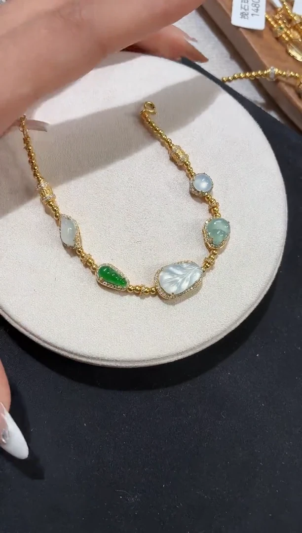 银S925镶嵌手链翡翠手链