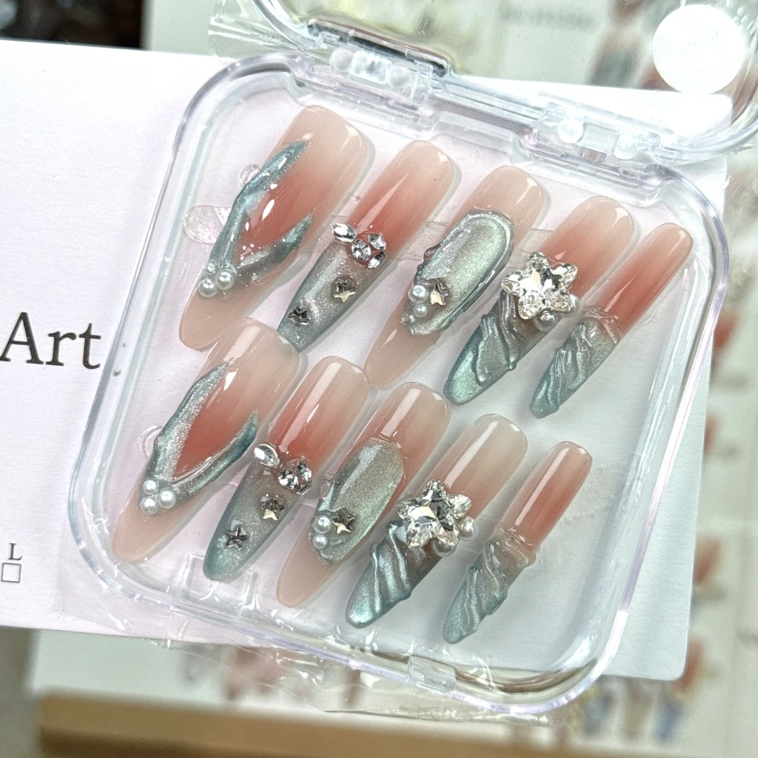 【人鱼】小蛮手工甲可爱穿戴甲甜妹INS风显白成品美甲网红指甲片