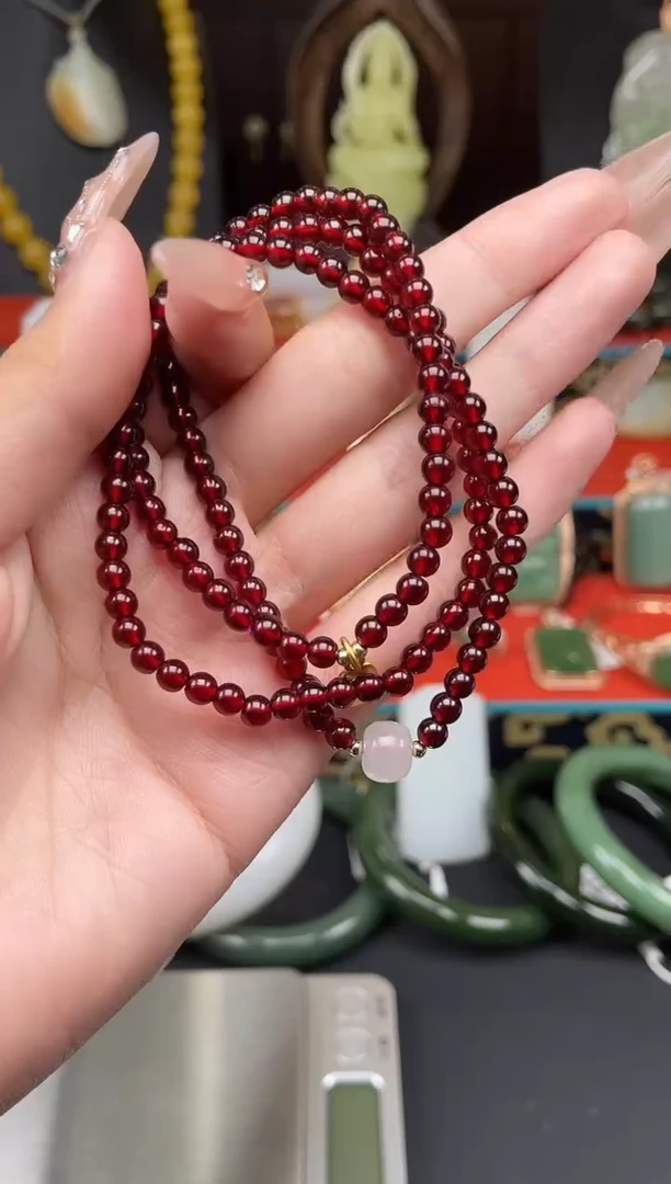 未镶嵌颈饰石榴石项链f001