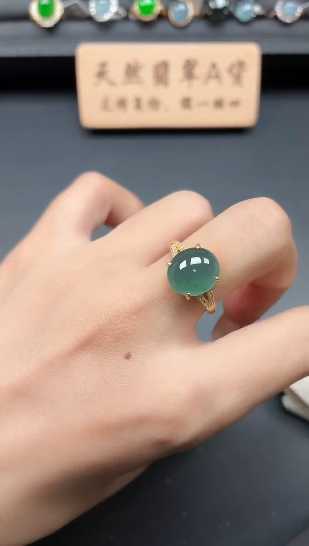 银S925镶嵌戒指翡翠111