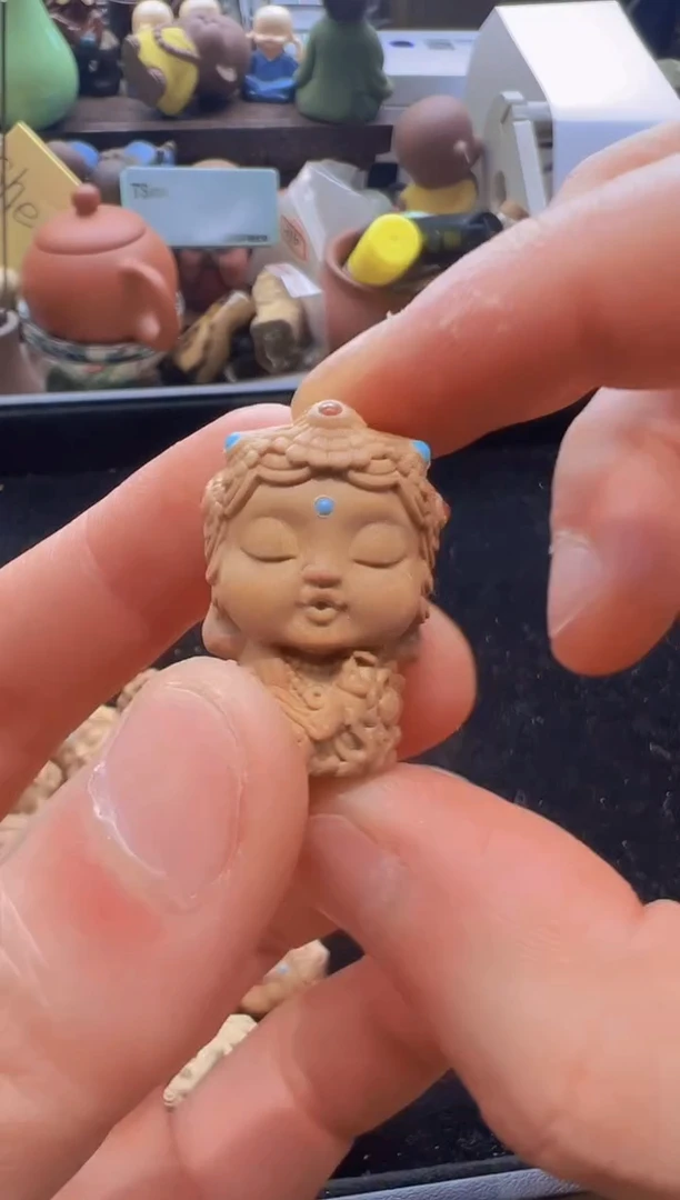 乌木类架子669老山檀镶嵌度母