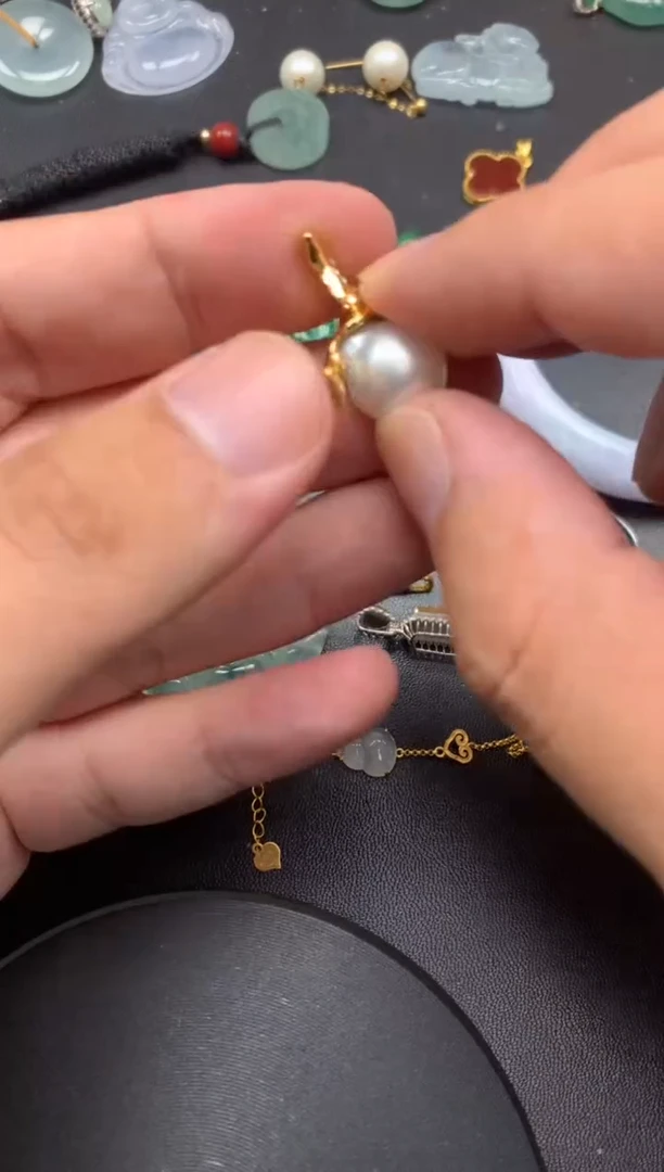 颈饰银S925镶嵌海水珍珠花**梦艾希商品不退不换