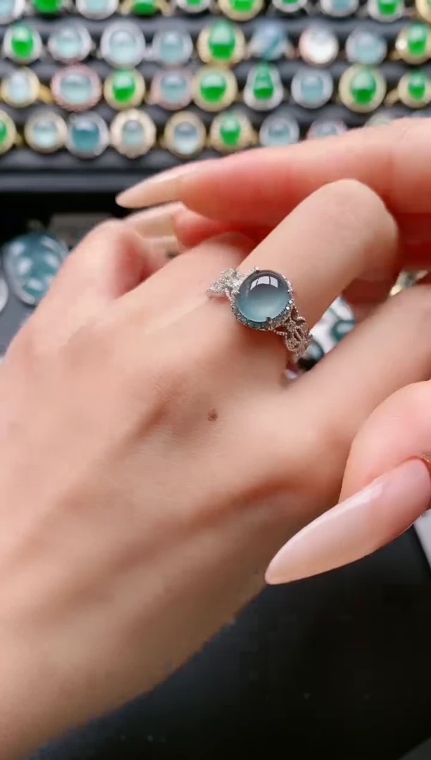 【闪购商品】翡翠戒指银S925镶嵌111111