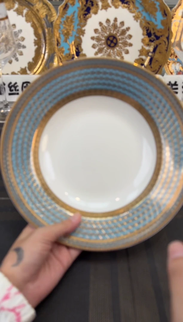 瓷片9英寸草帽盘 正品