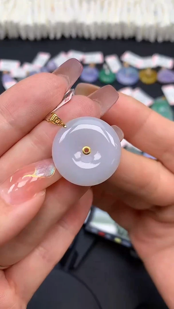 翡翠18K金镶嵌吊坠(不含链)MS188322