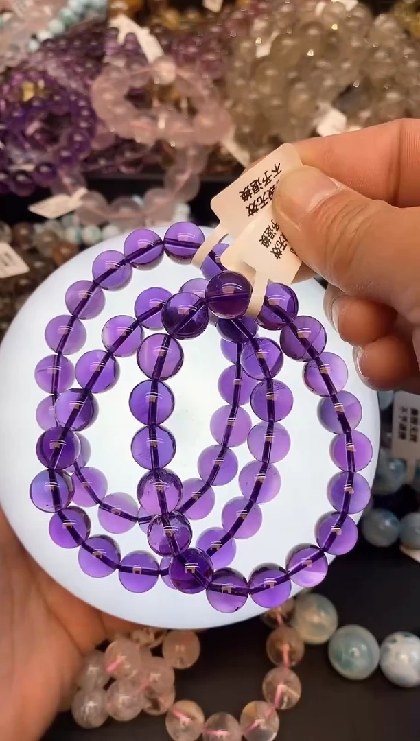 【闪购商品】水晶手链未镶嵌66 紫水晶11mm 多样性发其一