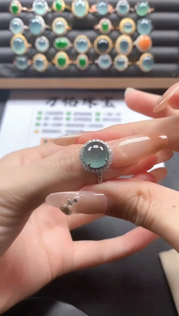 银S925镶嵌戒指翡翠51151·1·501