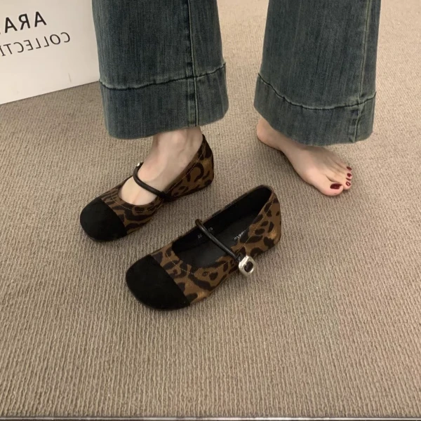 QYZ-830-5复古拼接圆头一字带内增高玛丽珍鞋子温柔风晚晚鞋单鞋