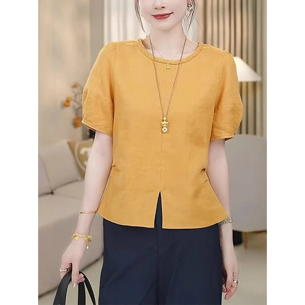 2025新款爆款小衫夏季短袖衬衫女设计感独特漂亮掐腰超火雪纺上衣