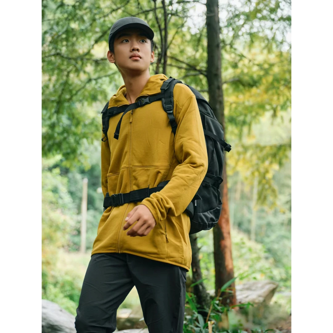 上身好看！户外必备！冬季户外多功能连帽抓绒衣67112