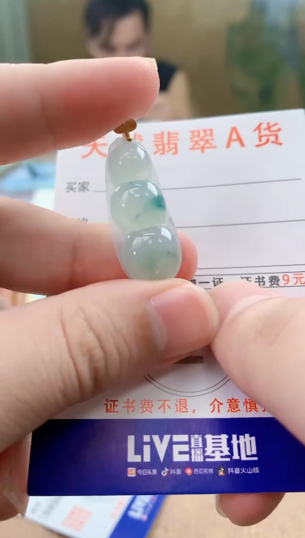颈饰18K金镶嵌翡翠天然A货翡翠挂件